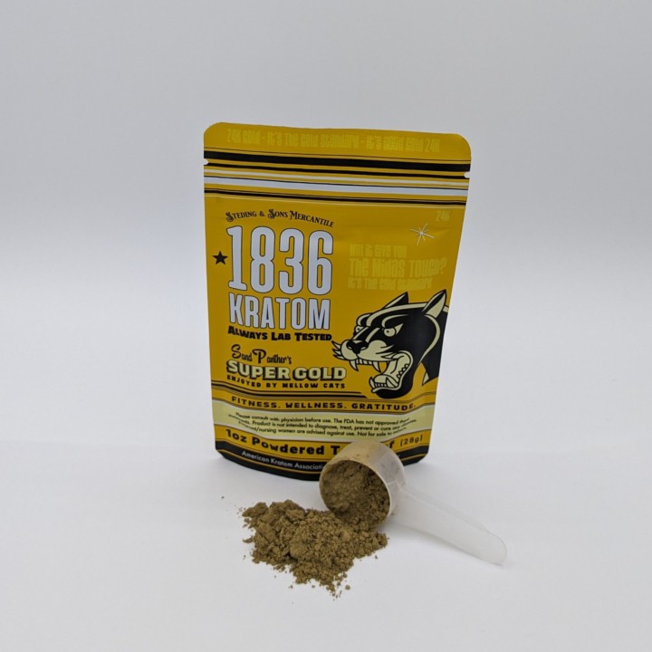 1836 Kratom 1oz powder. Known for mood enhancement and relief