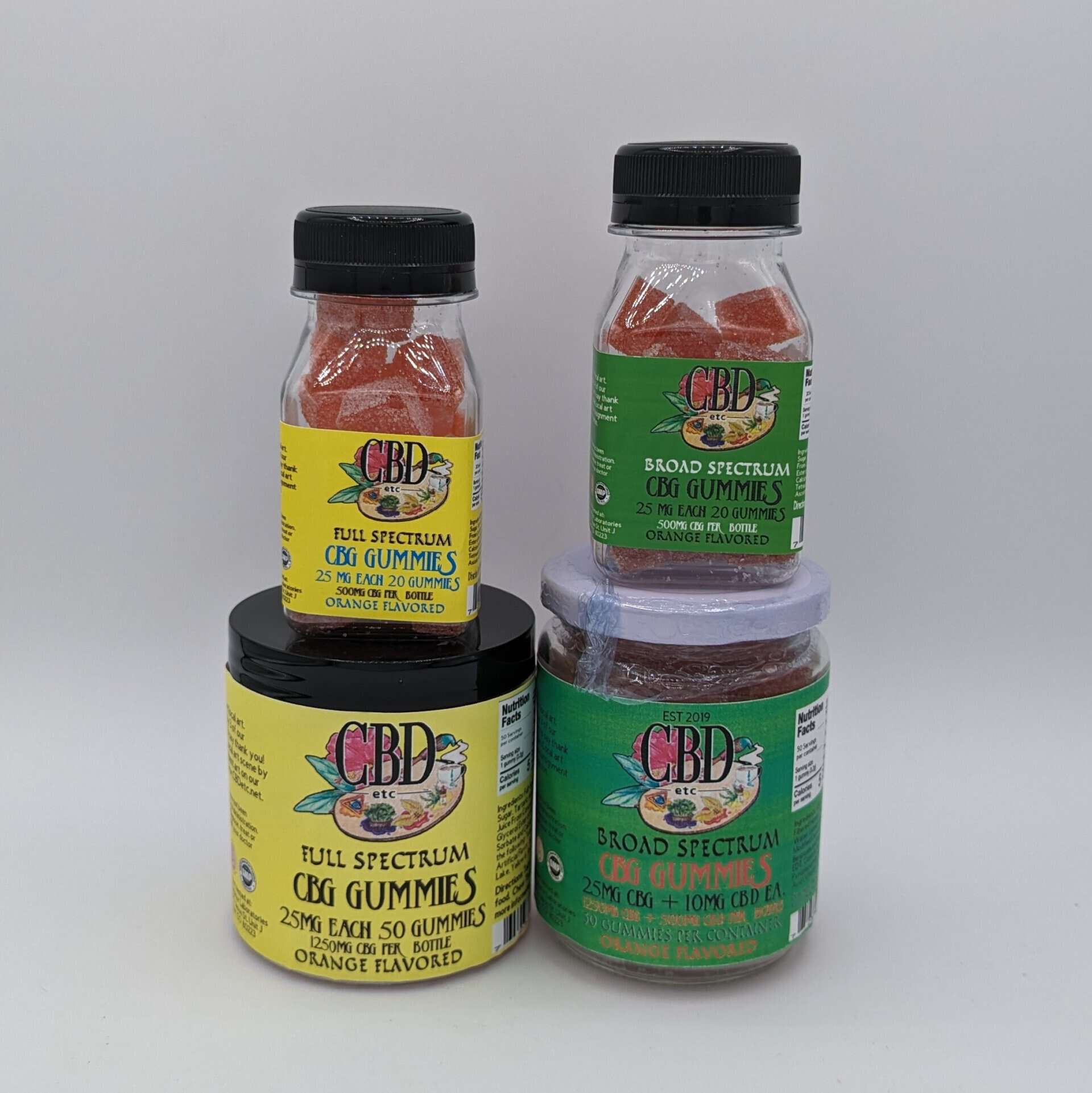 25mg Broad and Full Spectrum CBG gummies By: CBD etc