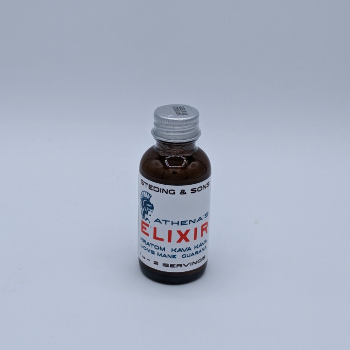 Athena's Elixir 1oz (Kratom, Kava, Lion's Mane, Guarana extract) Shot known for Energy, Focus, Mood Enhancement, and Relief