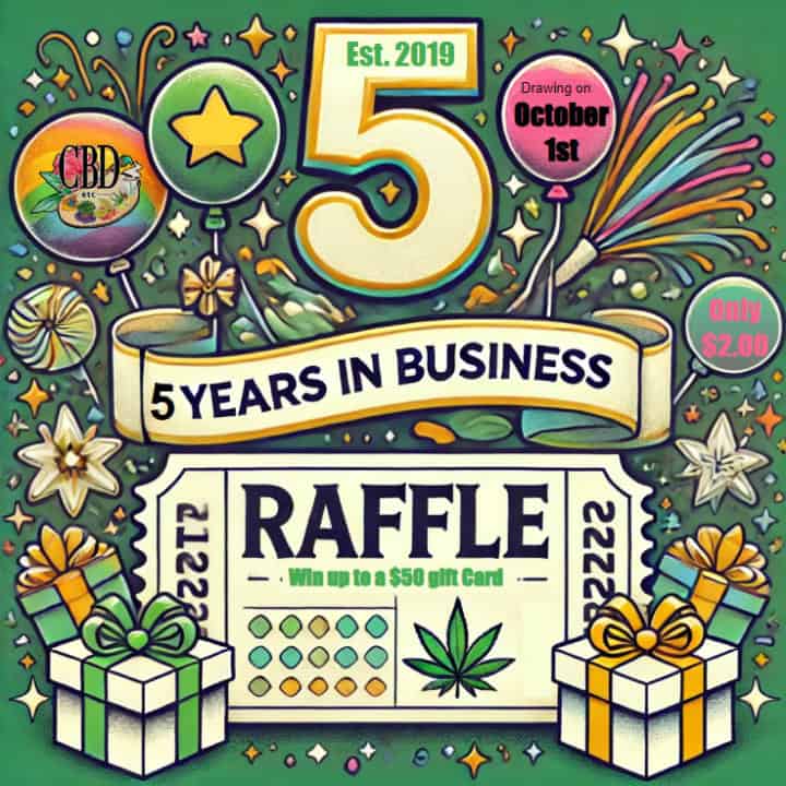 5 Year Anniversary Raffle Ticket Flyer